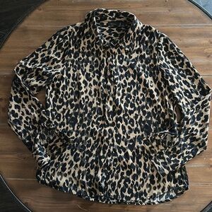 Halogen Button Down Shirt Leopard print S